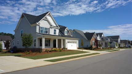 House In North Carolina. New Homes in RaleighNC Suburban Development
