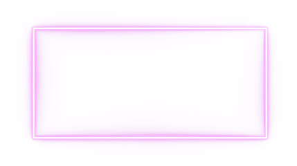 Luminous pink neon frame template. Isolated PNG element with copy space for use as a modern UI button, banner border, or social media overlay. Electric, futuristic glow effect.