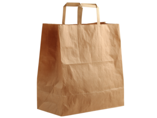Brown paper shopping bag isolated on black background, Isolated On White Background, Png Transparent