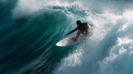 Surfing in the sea.