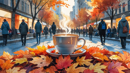 Autumn Coffee in the City
