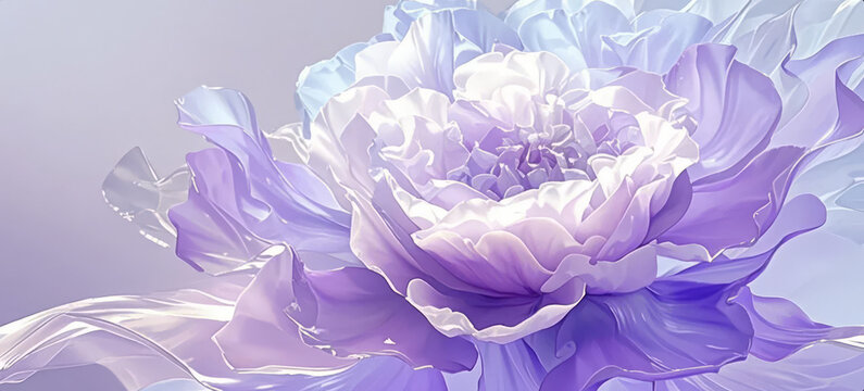 Abstract Glowing Purple Flowers Fantasy Magic Art Background