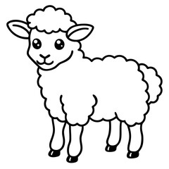 Adorable Baby Sheep Vector Illustration