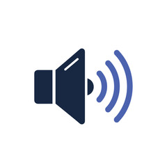 Dynamic sound wave icon representing audio, volume, and broadcast signals with vibrant blue waves