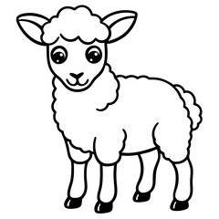 Adorable Baby Sheep Vector Illustration