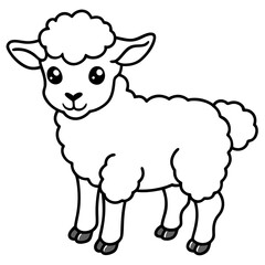 Adorable Baby Sheep Vector Illustration