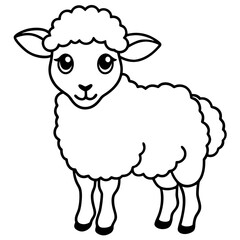 Adorable Baby Sheep Vector Illustration
