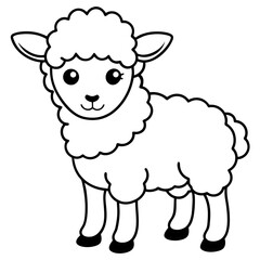 Adorable Baby Sheep Vector Illustration