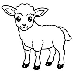 Adorable Baby Sheep Vector Illustration