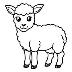 Adorable Baby Sheep Vector Illustration