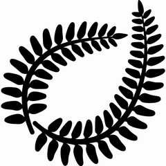 Fern Leaf Repeating Pattern Silhouette Vector