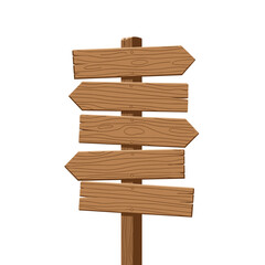 Wooden directional signpost with multiple blank arrows offering choices for your next adventure