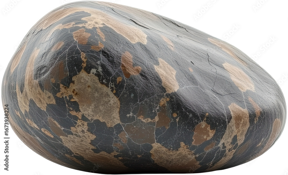 Poster a unique patterned rock. the rock has a beautiful natural pattern with mixed dark and light colors