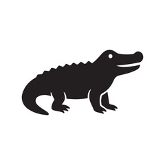  Alligator/Crocodile Silhouette Icon – Reptile, Wildlife & Swamp
