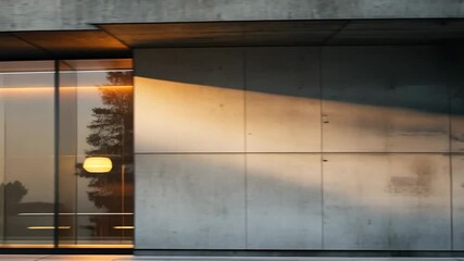 selective focus minimalist architectural facade of modern building