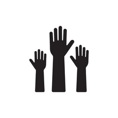 Raised Hands Icon – Volunteer, Support & Community Participation