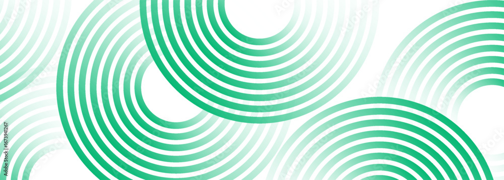 Poster green white abstract background overlap layer on bright space with circles effect decoration. modern