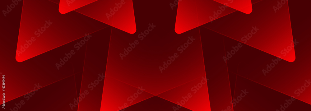 Aufkleber 3d red techno abstract background overlap layer on dark space with glowing triangle decoration. mini