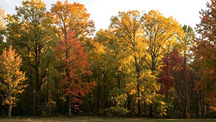 Obraz premium Colorful Autumn Forest with Vibrant Foliage