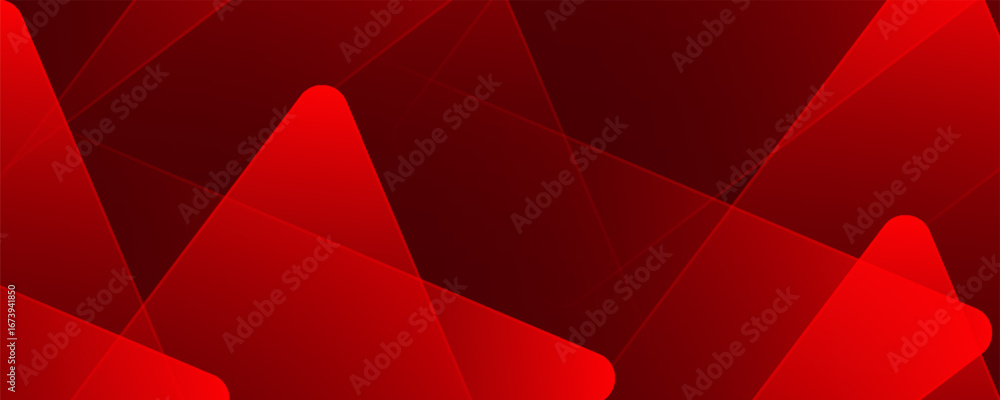 Aufkleber 3d red techno abstract background overlap layer on dark space with glowing triangle decoration. mini