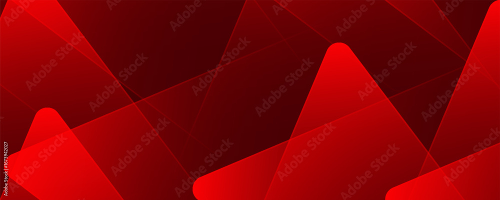 Aufkleber 3d red techno abstract background overlap layer on dark space with glowing triangle decoration. mini