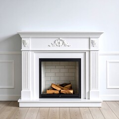 White fireplace in a light room
