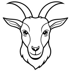 Goat Head Outline Vector