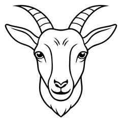 Goat Head Outline Vector