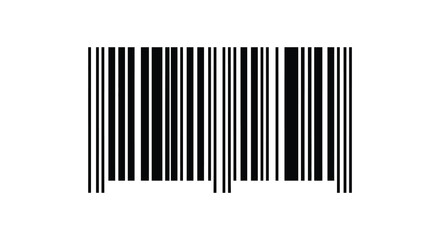 A black barcode on a white background for scanning and identification purposes