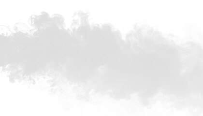 PNG of white vapor hovering over invisible object, isolated airy smoke with transparent background,...