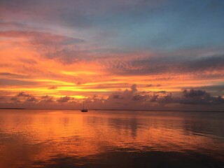 Sunset over the river
