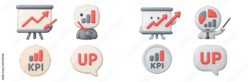 Aufkleber visual representation of business growth using vector design
