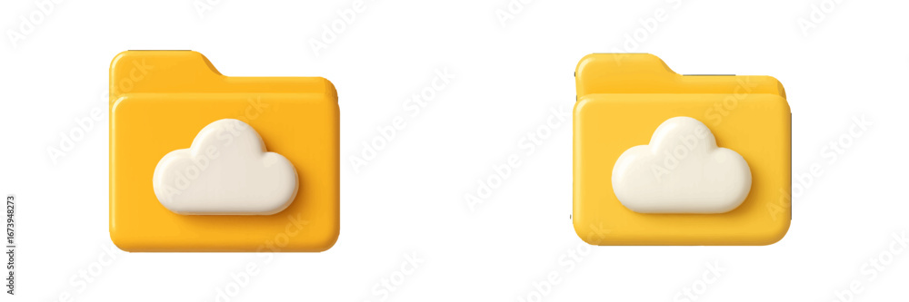 Poster digital cloud storage folders designed in vibrant colors for web use