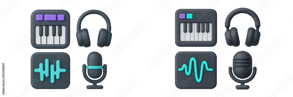 Poster creative music elements in vector style for digital projects