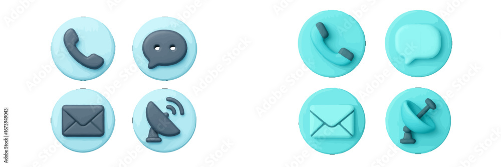 Poster vector icons for different messaging options