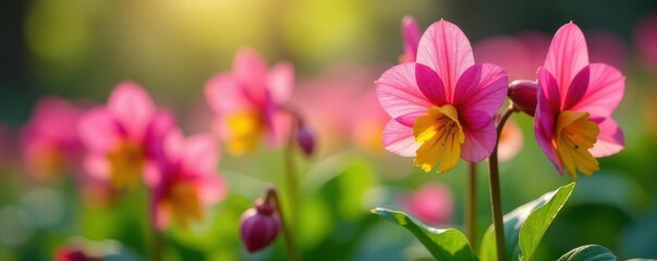 Obraz premium Primula obconica in full bloom, spring garden plant , beautiful, home, purple