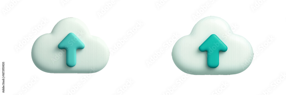 Poster cloud upload icons in vector illustration for digital content