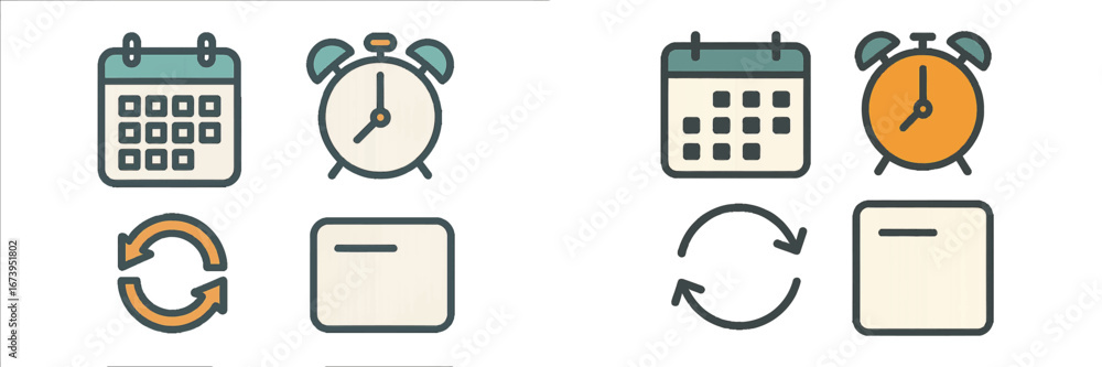 Poster vector art of scheduling and time management for productivity