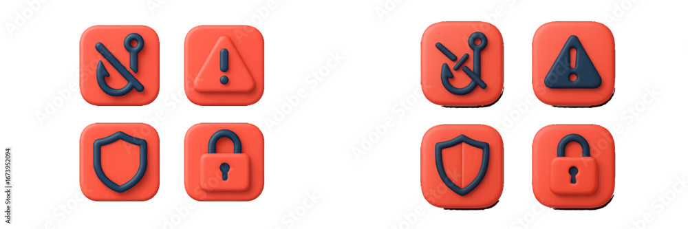 Poster vector icons for security warnings and alerts