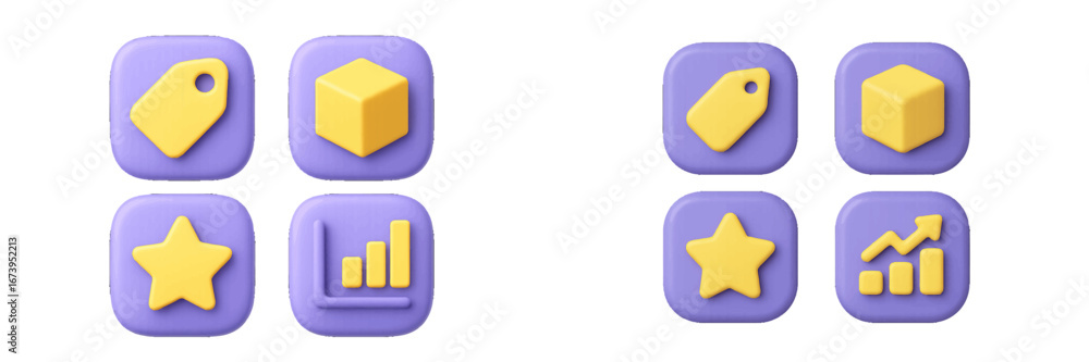 Aufkleber colorful vector icons depicting shapes and symbols for user interfaces