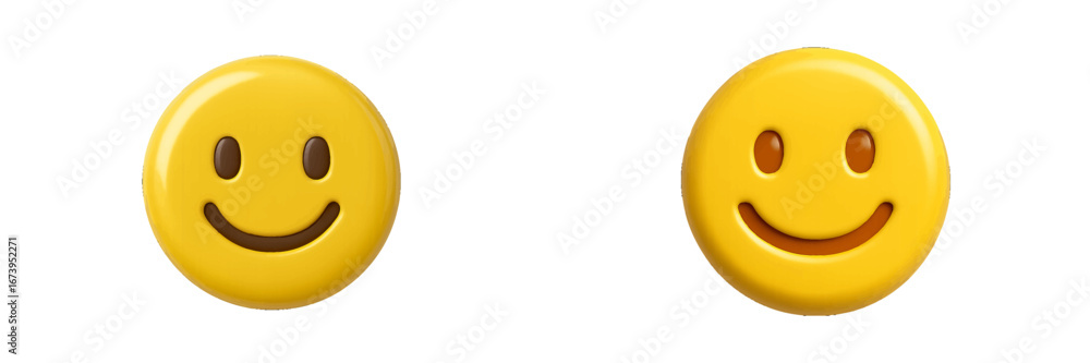Aufkleber two cheerful smiley faces with different expressions in vector style
