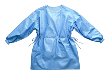 Medical isolation gown isolated on white background