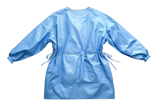 Medical isolation gown isolated on white background