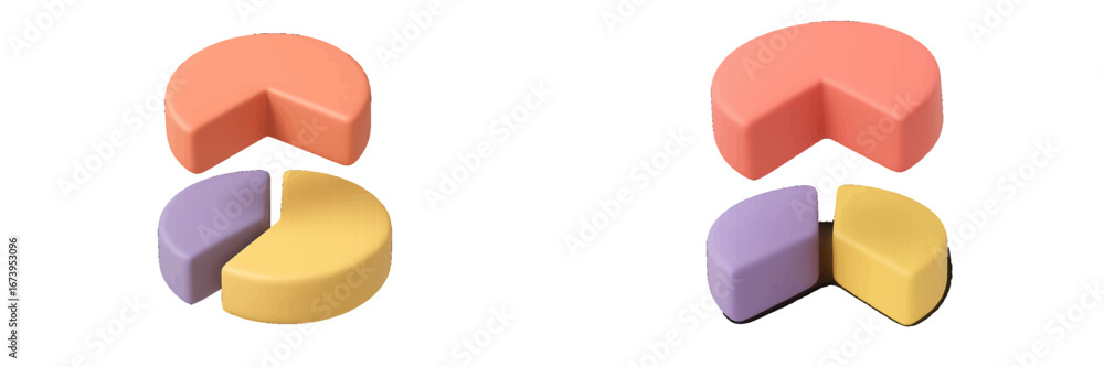 Aufkleber colorful vector pie chart segments for data representation