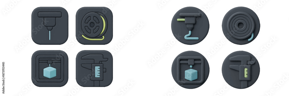 Poster vector illustration of tools and objects in a flat design style