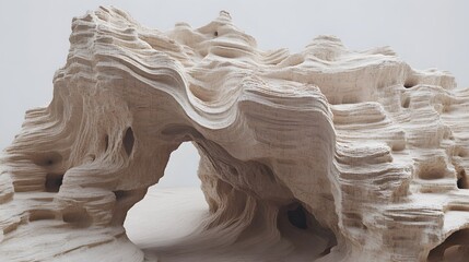 Abstract Beige Rock Formation Arch Landscape