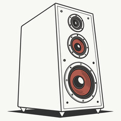 Vector art of speaker audio sound system equipment, a vector illustration of a speaker for music and entertainment purposes