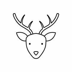 Minimal Deer Head Vector Design