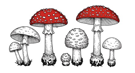 Ink & Wonder: A Fungi Family Portrait