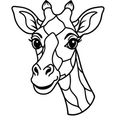 Minimal Giraffe Head Vector Illustration